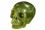 Realistic, Polished Jade (Nephrite) Skull #151138-2
